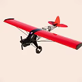 Red Model Biplane Toy With Propeller Wings And Tail Design 3d model