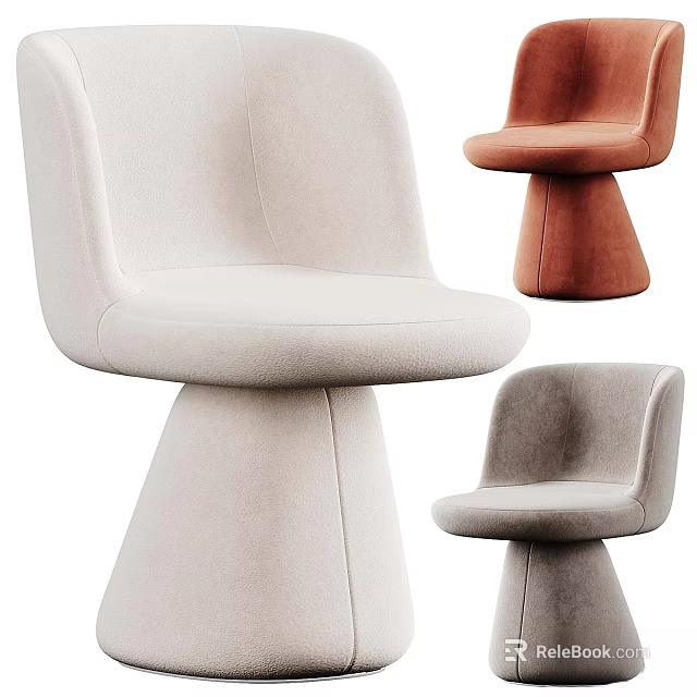 Modern Multi Colored Stools Featuring Soft Padded Seats And Conical Bases 3d model 