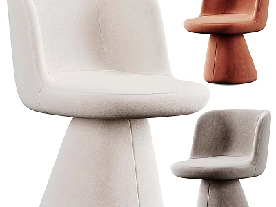 Modern Multi Colored Stools Featuring Soft Padded Seats And Conical Bases 3d model