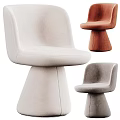 Modern Multi Colored Stools Featuring Soft Padded Seats And Conical Bases 3d model