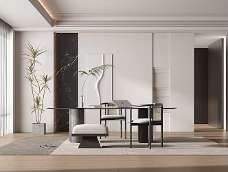 Modern study 3d model