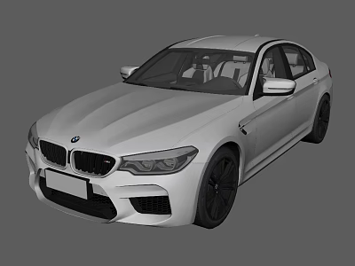 White BMW Modern Sporty Sedan Exterior With Black Wheels And Aerodynamic Design 3d model