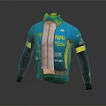 Blue Yellow Black Cycling Jersey With Long Sleeve Zipper Design And TEAM NANA Sponsor Logos