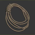 Brown Twisted Rope In Coiled Loop Shape With Textured Surface For Home Daily Use 3d model