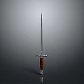 Classic Medieval Sword As Historical Weapon With Metal Blade Wooden Handle And Decorative Hilt