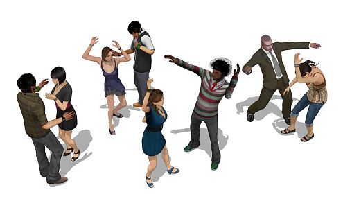 Modern Multiplayer Dancing Man 3d model