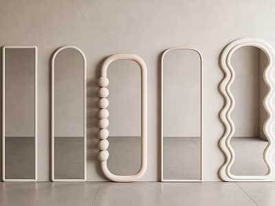 Stylish Decorative Wall Mirrors With Various Shapes And Modern Design Details 3d model