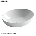 Modern White Oval Ceramic Washbasin With Smooth Glossy Surface Design