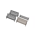 Wrought Iron Outdoor Benches With Striped Seats Curved Arms And Multiple Colors