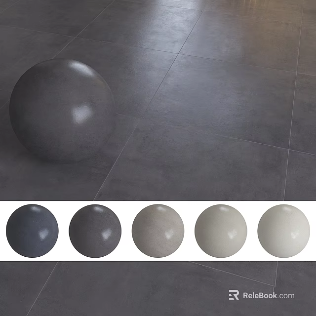 Smooth Spherical Components with Diverse Color Options Displayed on Tile Floor 3d model 