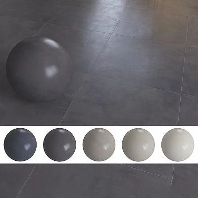 Smooth Spherical Components with Diverse Color Options Displayed on Tile Floor 3d model