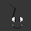 Sleek Modern Over Ear Headphones With White Black Design And Retractable Microphone