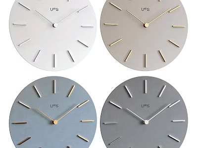 Modern UFS Minimalist Wall Clocks With Various Colors And Sleek Designs 3d model