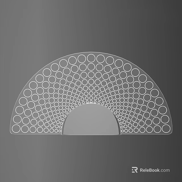 Modern Air Conditioner Air Outlet With Fan Shaped Concentric Circles Design 3d model 