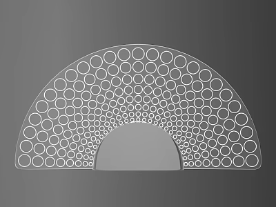 Modern Air Conditioner Air Outlet With Fan Shaped Concentric Circles Design 3d model