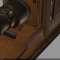 Vintage Electronic Camera With Wooden Body Classic Lens And Retro Design