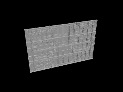 Gray Metal Grid Structure With Industrial Framework And Detailed Mesh Design 3d model