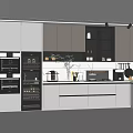 Modern Kitchen Interior Design With White Cabinets Black Appliances And Marble Countertops