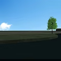 Garden Ornaments Featuring Glass Greenhouse Structures Along Road Under Blue Sky