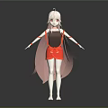 Anime Character With White Hair Red Eyes And Orange Outfit Standing Near Creature