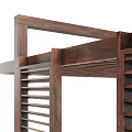 Stylish Wooden Pergola Outdoor Structure With Slatted Roof And Support Pillars Design