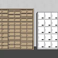 Public Facility Storage Lockers In Golden And White Rows For Public Use