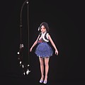 Cute little girl girl woman game characters 3d model