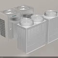 White Air Conditioner Air Outlets With Multiple Fan Units For Efficient Cooling 3d model