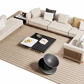 Modern sofa coffee table combination 3d model
