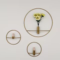 Geometric Wall Decor With Metal Frame Planters Green Plants And Circular Ornaments