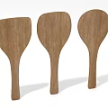 Three Handcrafted Wooden Kitchen Spatulas With Smooth Ergonomic Handle Design