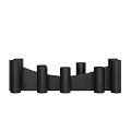 Minimalist Black Decorative Ornament Set With Cylindrical And Ring Shapes For Home Decor