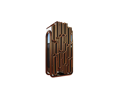 Modern Metal Storage Shelf With Geometric Hollow Design For Home Decor 3d model
