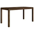 Minimalist Wooden Dining Table With Solid Dark Brown Legs And Smooth Tabletop 3d model