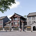 Chinese-style Ancient Building Shops 3d model
