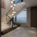 Modern Living And Dining Room With Beige Sofa Marble Table And TV Wall