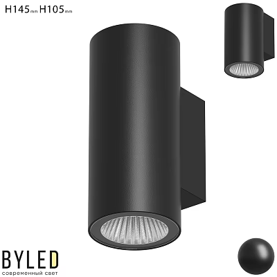 Modern Black Cylindrical Wall Light With Wall Mounted Design And Illumination 3d model