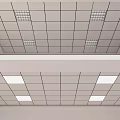 Suspended Ceiling Design With White Grid Panels And Evenly Spaced Recessed Lighting