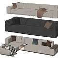 Modern double sofa multiplayer sofa corner sofa 3d model