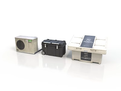 Professional Industrial Equipment Featuring Ventilation Unit With Fan Wheeled Storage Case And TRITON Covered Device 3d model