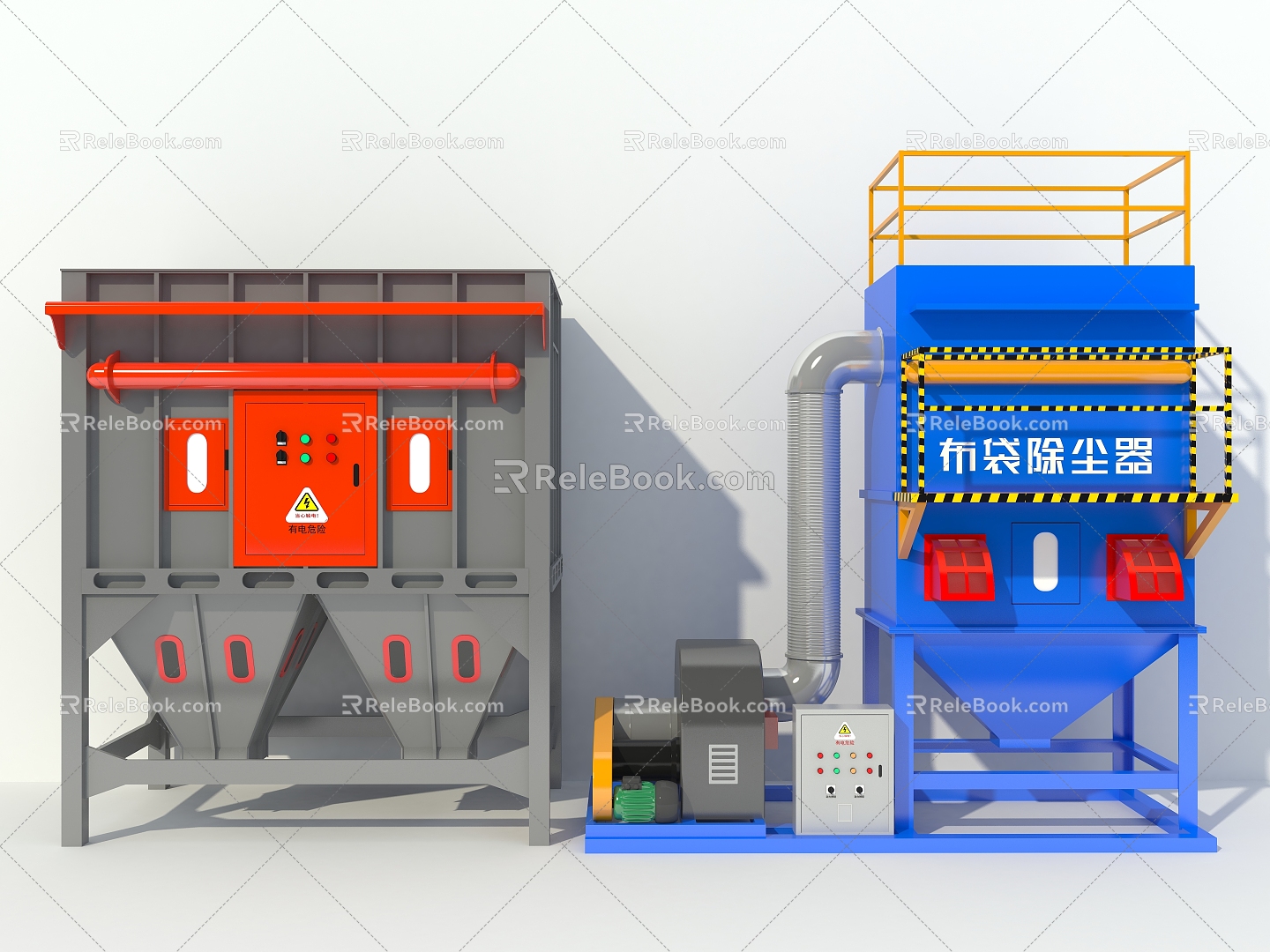 Feeder Dust collector Environmental protection equipment Dust removal equipment Industrial equipment 3d model