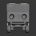 Modern Mobile Machine With Control Panel Knobs Vents And Rolling Wheels