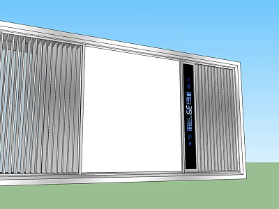 Modern Air Conditioner Air Outlet With Grille And Digital Display Panel 3d model