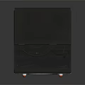 Black Retro Record Player Audio System With Open Lid Control Panel Knobs And Display Screen