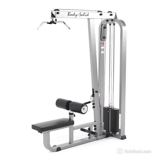 Commercial Grade Fitness Strength Training Machine With Adjustable Seat And Weight Stack 3d model 