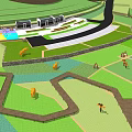 Scenic Post Station with Landscaped Paths Green Terrain and Visitor Areas