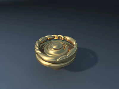 Golden Circular Woven Edge Design Decorative Road Infrastructure Component for Urban Streets 3d model