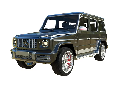 Black Mercedes G Class Luxury SUV With Silver Alloy Wheels And Front Grille Design 3d model