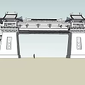 Traditional Chinese Entrance Gate with Classic Eaves Ornate Carvings and Stone Columns