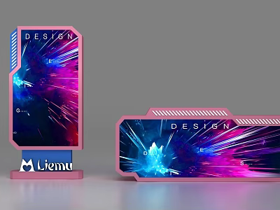 Liemu Commercial Display Equipment With Modern Design Elements And Vibrant Colors 3d model